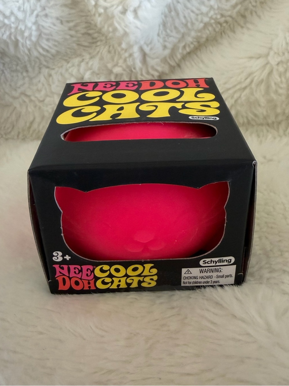 NIB Schylling NeeDoh Cool Cats Squishy Stress Ball - Neon Pink